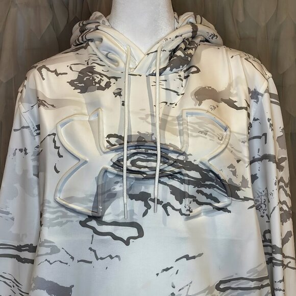 Under Armour Men’s Hoodie Size L – White Camo Pullover Sweatshirt - Picture 2 of 9